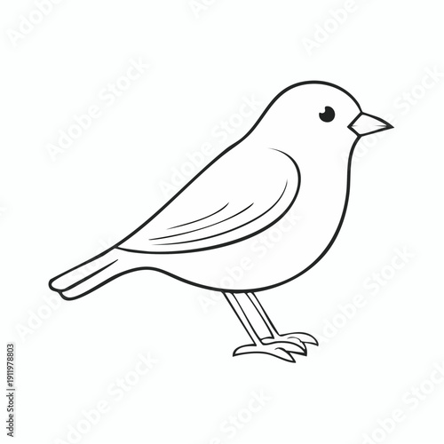 Simple black and white illustration of a bird.