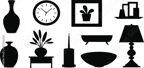 Interior Decor Silhouette: A compilation of interior decor elements in striking silhouettes, providing a wealth of inspiration for interior design projects.