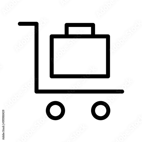 Practical Luggage Trolley icon set for travel, airports, and baggage handling design projects