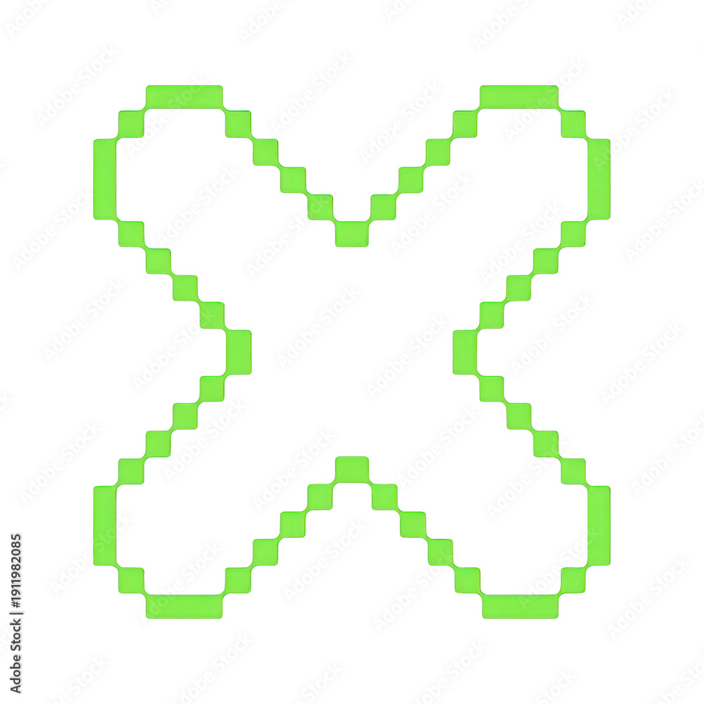 Fototapeta premium PNG Pixelated green X symbol