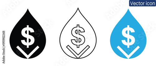 Dynamic vector icons representing profitable growth and financial success
