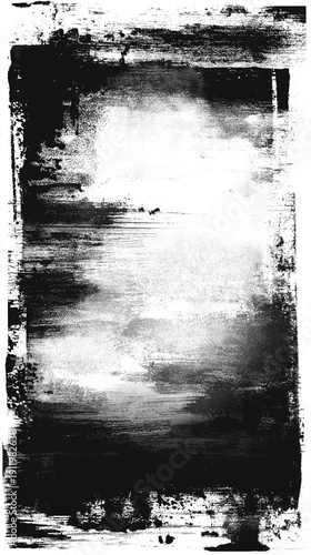 Grunge Black and White Distressed Border Texture Frame