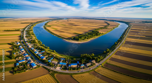 Aerial photography of autumn scenery in the Jiayin Basin of Heilongjiang Province
