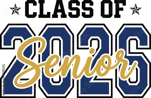 Senior 2026 Graduation Typography Vector Design