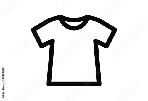 Simple black and white t-shirt icon