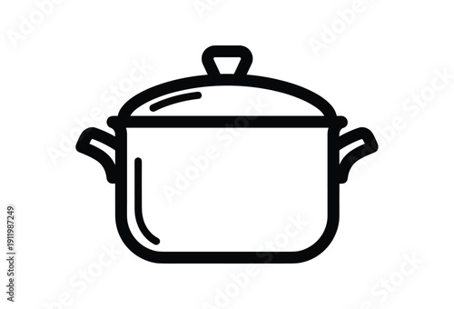 Simple line drawing of a saucepan