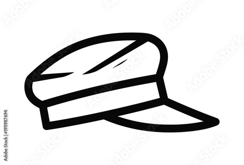 Simple black and white drawing of a cap