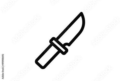 Simple black and white illustration of a knife