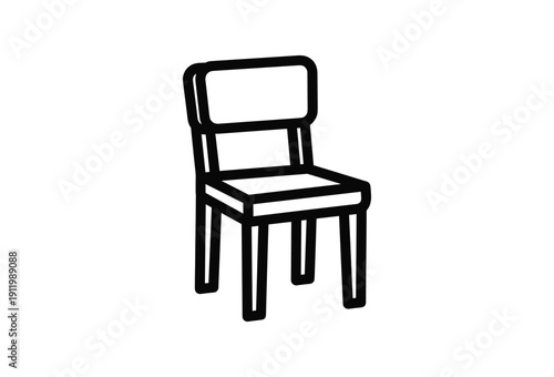 Simple chair illustration on white background