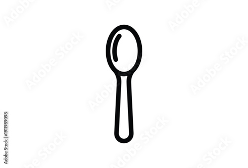 Simple black and white spoon illustration