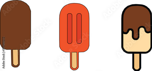 Vector set of various ice cream icons.