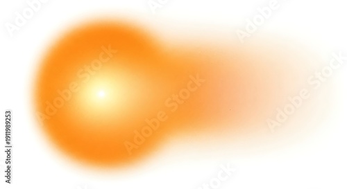 Abstract illustration of a vibrant orange blurred circular element on white background