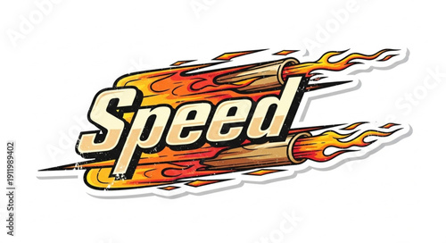 Speed Logo with Flames Design.
