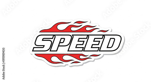 Speed Logo with Flames Design.