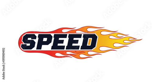 Speed Logo with Flames Design.