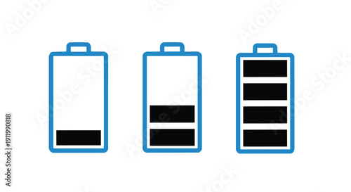 Battery level indicators with different charge levels