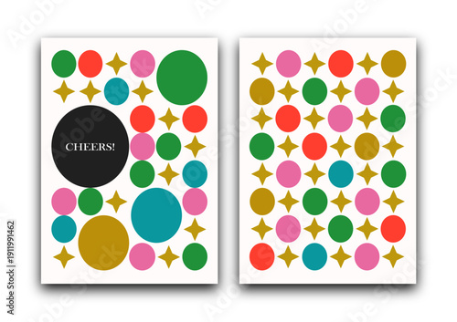 Wallpaper Mural Retro Midcentury Greeting Card Designs with Vintage Abstract Graphics – Modern Classic Stock Illustration Torontodigital.ca