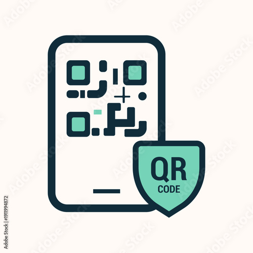 QR code icon vector illustration, Mobile Payment and Digital Scan Vector Illustration, QR Code Payment Icon