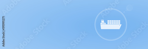 Header Vektor Illustration Frachtschiff Logistik und Containerschiff svg unter 60 kB mit copy space