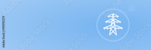 Header Vektor Illustration Strommast Energieversorgung und Hochspannung svg unter 60 kB mit copy space