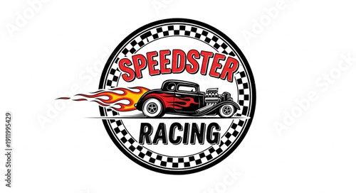 Speedster Racing Logo Dragster Car.