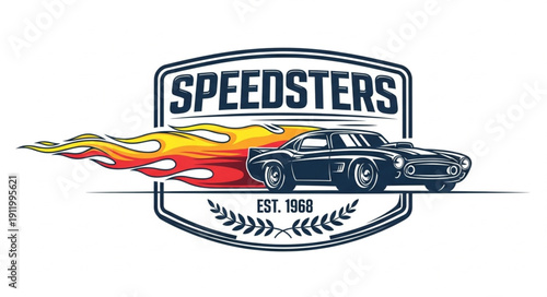 Speedsters Logo with Racing Car.