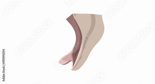 Stylized, abstract illustration of a curved, fleshy appendage with subtle texture