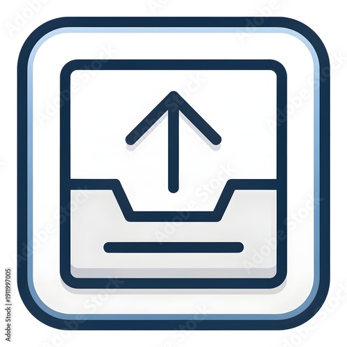 Upload Arrow Icon Clean Outline Minimal Modern UI Button Symbol