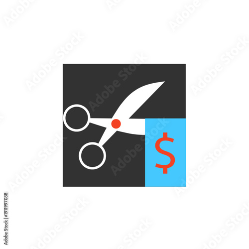 Tax deduction icon for expense reduction, allowance, and financial benefit process.