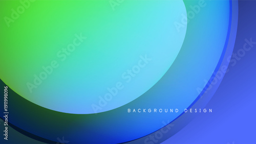 Abstract gradient background. Smooth curves blend vibrant green, blue hues. Dark areas create contrast, depth. Modern design element.