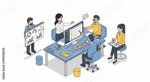 Team Collaboration Office Workspace.