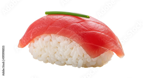 Cuadro en lienzo Delicious tuna nigiri sushi isolated PNG on transparent background, traditional