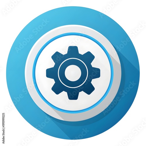 Settings Gear Button Flat Modern UI Vector Clean Interface Icon Design