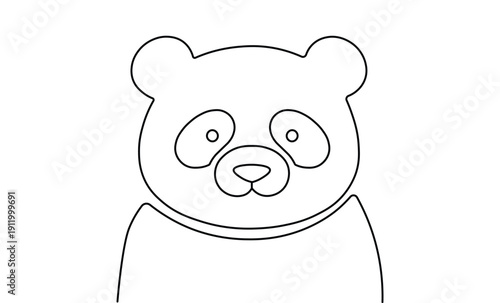 Panda bear character staring forward in creative design layout with bold black outline art