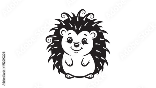 Adorable cartoon hedgehog character standing upright with a friendly expression.