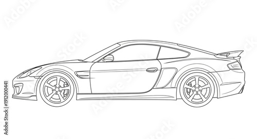 Sports Car Side View Illustration.