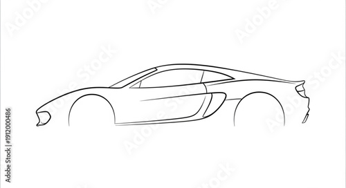 Sports Car Side View Illustration.