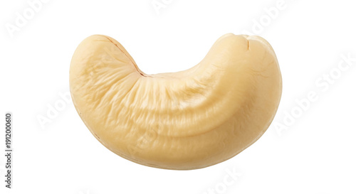 Photos Single cashew nut isolated PNG on transparent background, healthy snack food ric