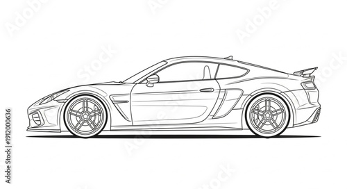 Sports Car Side View Illustration.