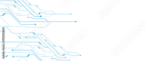 Vector white circuit digital background with technology circuit board texture banner png design..
