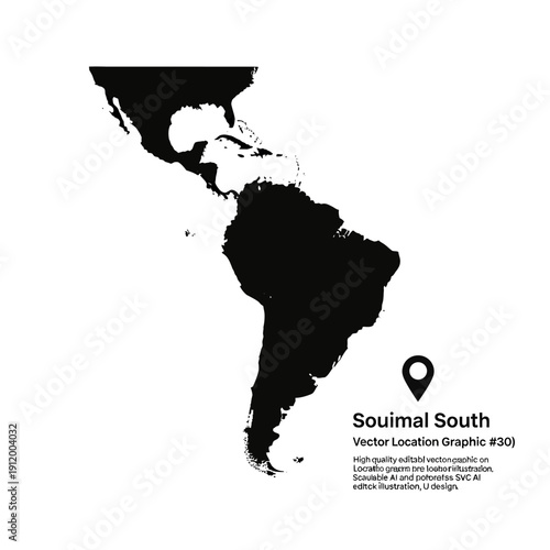 High quality vector map of South America for business and travel