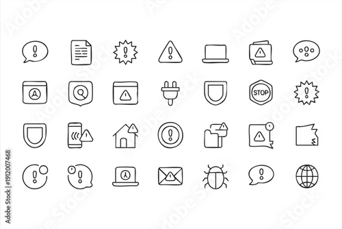 data privacy and virus protection minimal icons