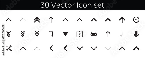 Arrow and Interface Line Icons Set Navigation Direction Pointer Vector Collection