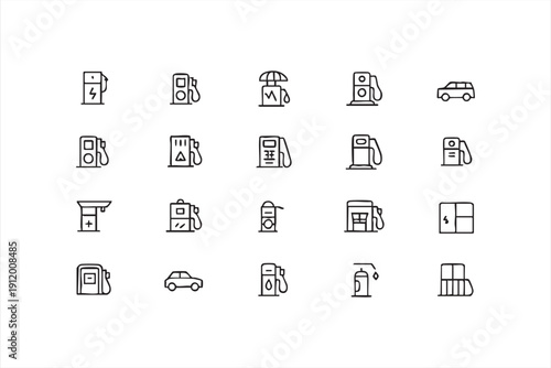 fuel pump convenience store and travel symbols