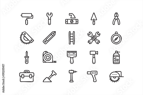 handyman workshop and maintenance icon pack