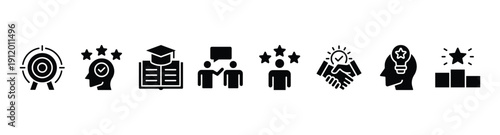 Consulting banner web icon vector illustration concept for business consultation with an icon of goals, expert, knowledge, advice, experience, support, potential, success