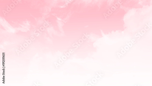 Stunning view of a pink sky with some fluffy clouds. Natural background, sky replacement, copy space.	