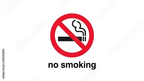 Free Download No smoking ban sign isolated on white background with prohibition symbol and cigarette icon. - GFXLoad