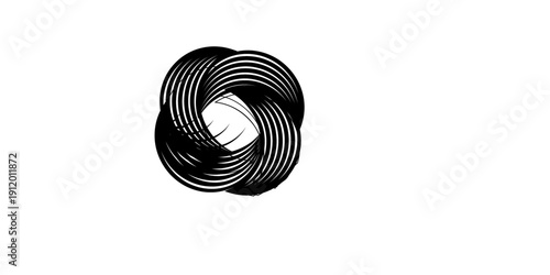 black plastic hose isolated on white