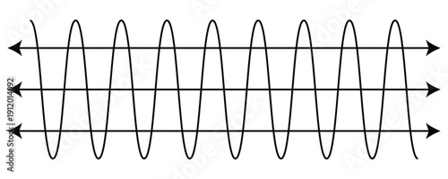 Sine wave oscillation graph for waveform, electronics and scientific concept vector illustration